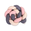 Treccia Paracolpi per Letto Bambino Beige Antracite Rosa Scuro