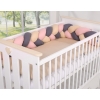 Treccia Paracolpi per Letto Bambino Beige Antracite Rosa Scuro
