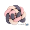 Treccia Paracolpi per Letto Bambino Beige Antracite Rosa Scuro