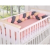 Treccia Paracolpi per Letto Bambino Beige Antracite Rosa Scuro