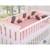 Treccia Paracolpi per Letto Bambino Beige Antracite Rosa Scuro