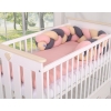 Treccia Paracolpi per Letto Bambino Beige Antracite Rosa Scuro