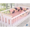 Treccia Paracolpi per Letto Bambino Beige Antracite Rosa Scuro