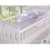 Treccia Paracolpi per Letto Bambino Bianca Grigio