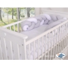 Treccia Paracolpi per Letto Bambino Bianca Grigio