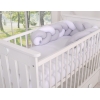 Treccia Paracolpi per Letto Bambino Bianca Grigio