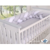 Treccia Paracolpi per Letto Bambino Bianca Grigio