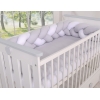 Treccia Paracolpi per Letto Bambino Bianca Grigio