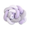 Treccia Paracolpi per Letto Bambino Bianca Grigio Lilla