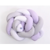 Treccia Paracolpi per Letto Bambino Bianca Grigio Lilla