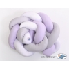 Treccia Paracolpi per Letto Bambino Bianca Grigio Lilla