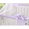 Treccia Paracolpi per Letto Bambino Bianca Grigio Lilla