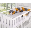 Treccia Paracolpi per Letto Bambino Grigio Antracite Giallo Miele