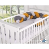Treccia Paracolpi per Letto Bambino Grigio Antracite Giallo Miele