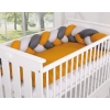 Treccia Paracolpi per Letto Bambino Grigio Antracite Giallo Miele