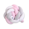 Treccia Paracolpi per Letto Bambino Rosa Bianca Grigio