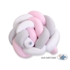 Treccia Paracolpi per Letto Bambino Rosa Bianca Grigio