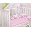 Treccia Paracolpi per Letto Bambino Rosa Bianca Grigio