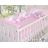 Treccia Paracolpi per Letto Bambino Rosa Bianca Grigio