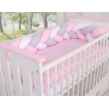Treccia Paracolpi per Letto Bambino Rosa Bianca Grigio
