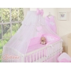 Velo Zanzariera per Culla Rosa Chiffon Pois Bianchi Cuori