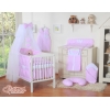Velo Zanzariera per Culla Rosa Chiffon Pois Bianchi Cuori