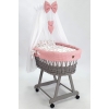 letto vimini grigio neonato con accessori