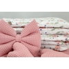 Rivestimento per Culla con Velo per neonato Rosa Antico Waffle