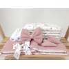 Rosa Cipria Waffle - letto completo per culla vimini neonato