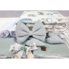 Set biancheria grigio culla vimini