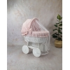 Set Lenzuola per Culla Vimini Grande Rosa Cipria