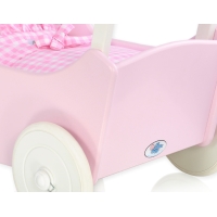 Carrozzina in Legno Bianco e Rosa
