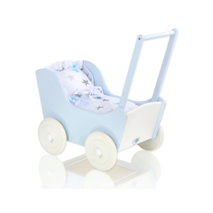 Carrozzina in Legno Blu