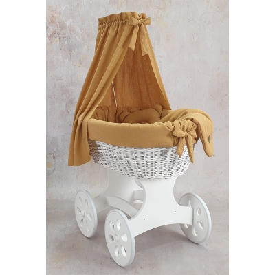 Bellissima Culla neonati in vimini bianco