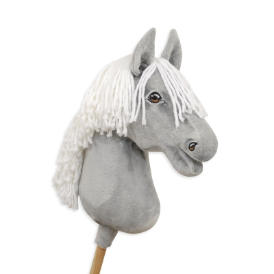 Cavallo con Bastone Premium -Grigio - Hobby Horse