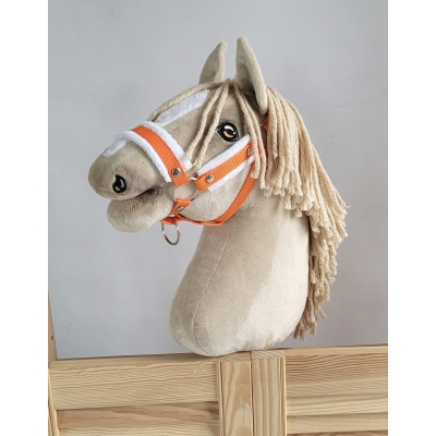 Cavezza per Il Tuo Cavallo Hobby Arancio con Pelliccia Bianca
