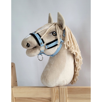 Cavezza per Il Tuo Cavallo Hobby Nero Azzurro con Pelliccia Bianca