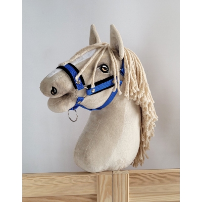 Cavezza per Il Tuo Cavallo Hobby Nero Blu con Pelliccia Bianca