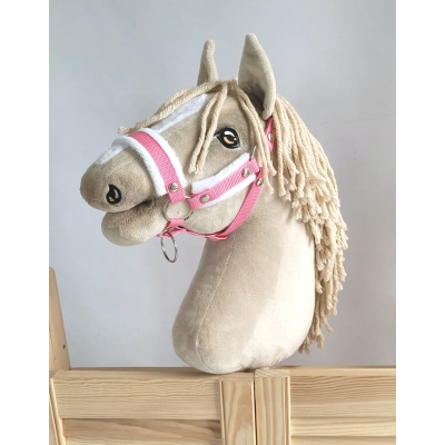 Cavezza per Il Tuo Cavallo Hobby Rosa con Pelliccia Bianca