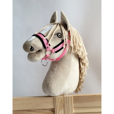 Cavezza per Il Tuo Cavallo Hobby Rosa con Pelliccia Nera
