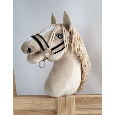 Cavezza con Pelliccia Nera per Cavallo Hobby Beige