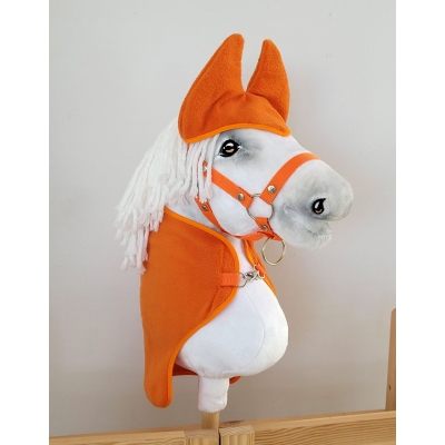 Coperta e Paraorecchie per Cavallo Bastone Arancio