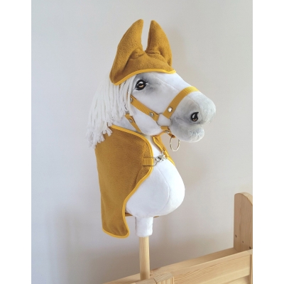 Coperta e Paraorecchie per Cavallo da Hobby Giallo Miele
