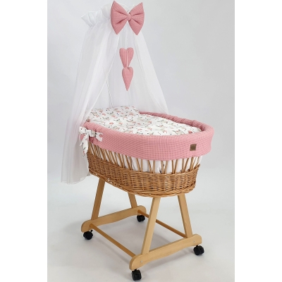 Culla con ruote piroettanti rosa cipria