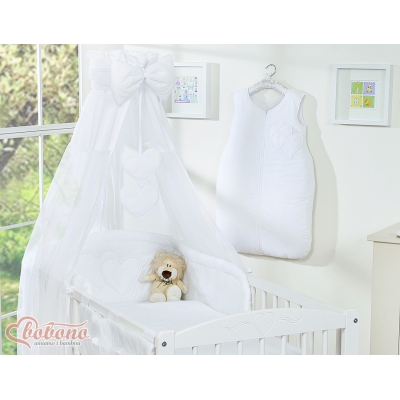Baldacchino in Tulle per Lettino Neonato Bianca Chiffon Cuori
