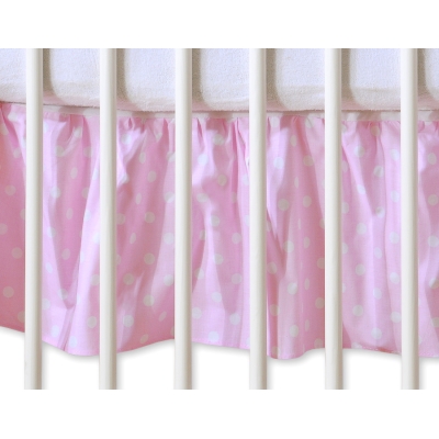 Balza per Lettino De Bambino 70x140cm Rosa Pois Bianchi Cuori