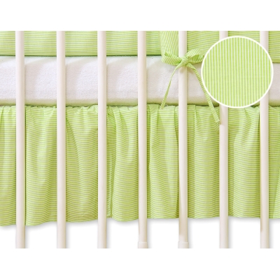 Balza per Lettino De Bambino 70x140cm Verde a Strisce Cuori