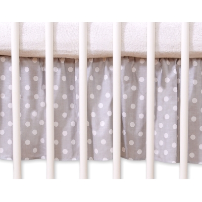 Balza per Lettino Neonato 60x120cm Grigio Pois Bianchi Cuori