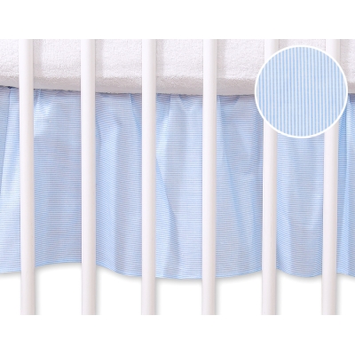 Balza per Lettino Neonato 70x140cm Blu a Strisce Cuori