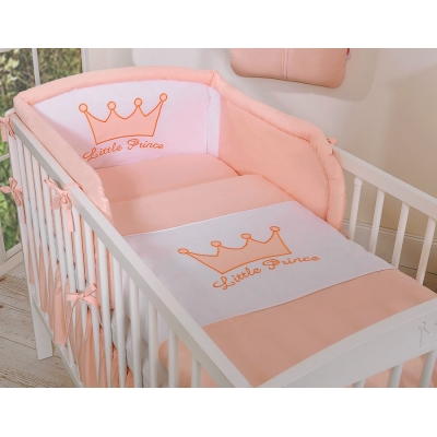 Biancheria Letto Neonato 2 parti Rosa Cipria Little Prince/Princess